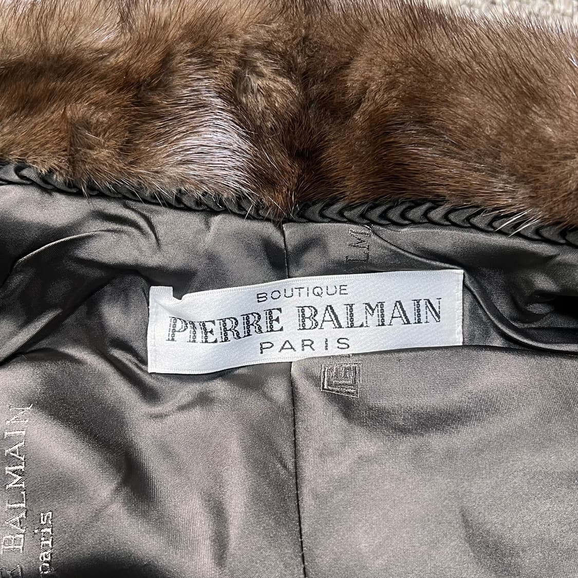 피에르 발망 90s 밍크 숄 케이프 브라운 상품이미지3