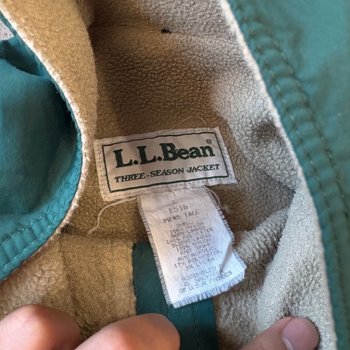 90s L.L.bean 90년대 엘엘빈 청록 컬러 쓰리 시즌 웜업 자켓 상품이미지5