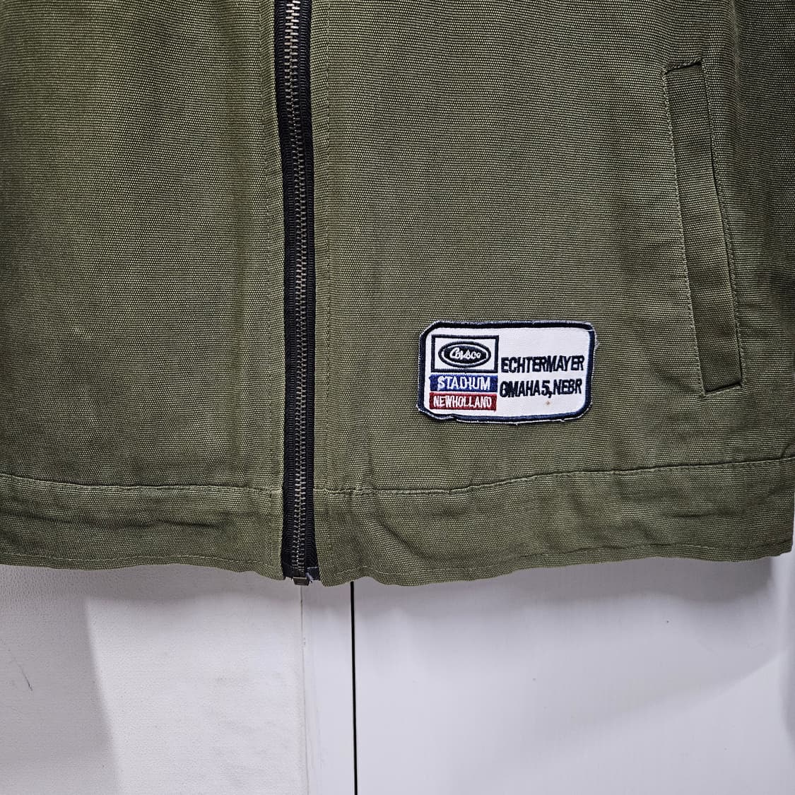 L 100) 패치 빈티지 블루종 카키 상품이미지4