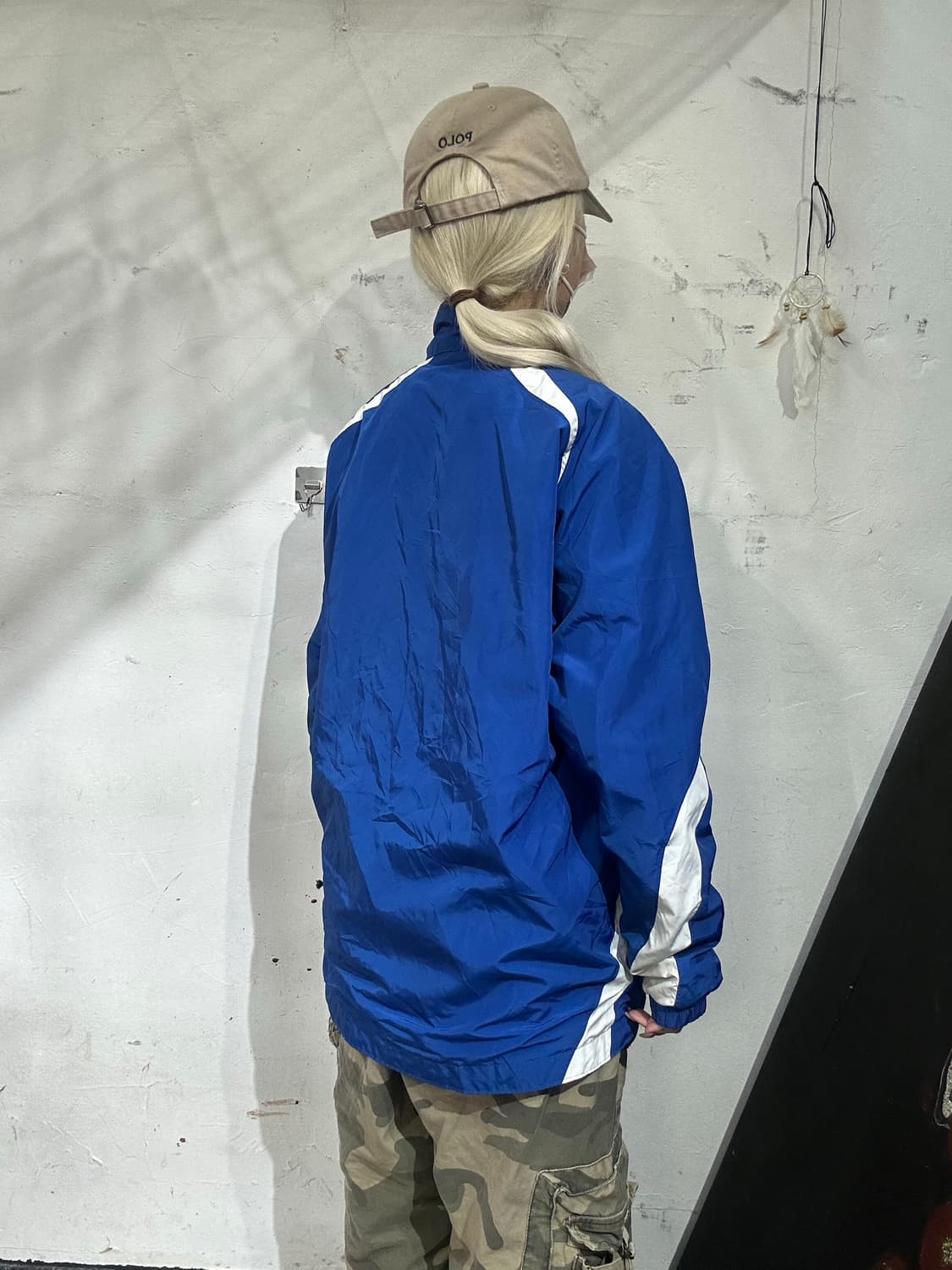 언더아머 블루 화이트 라인 바람막이 자켓  상품이미지3