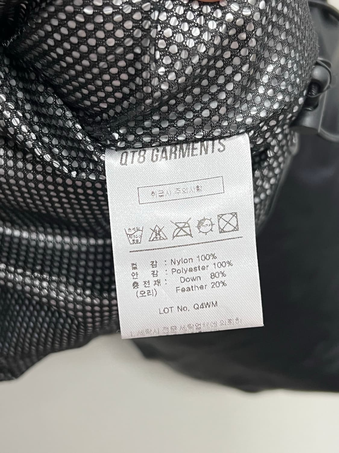 (XL) QT8가먼츠 덕다운 오버핏 숏패딩 블랙 상품이미지5