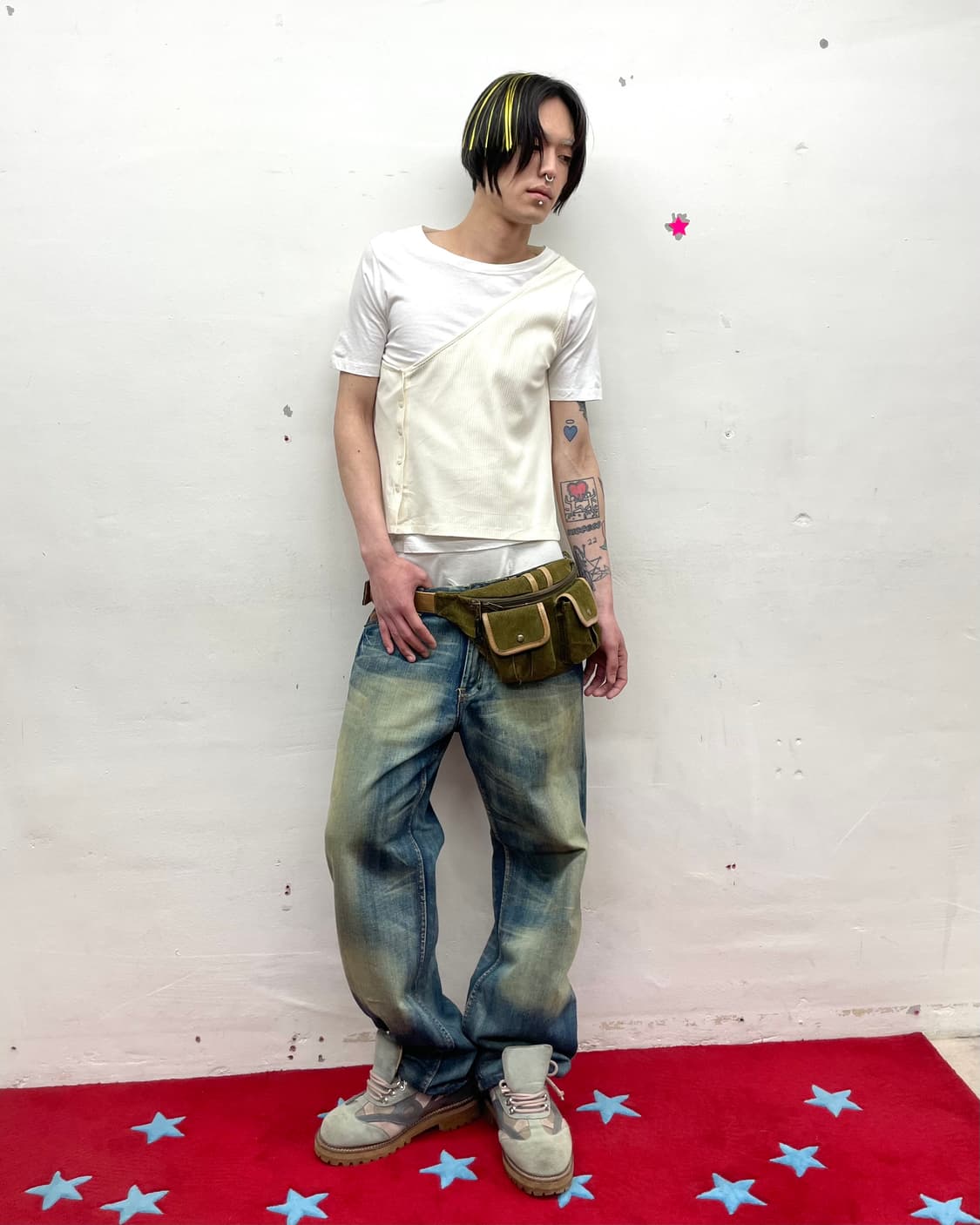 Beige Layered White T-Shirt  상품이미지6