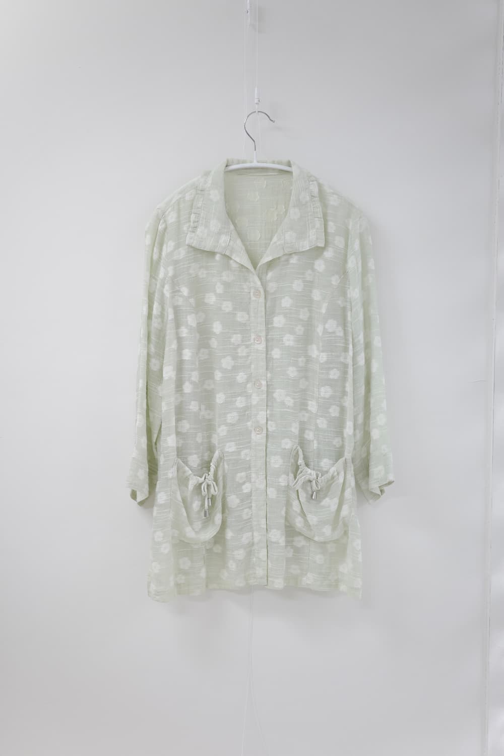 light green flower shirts 상품이미지1
