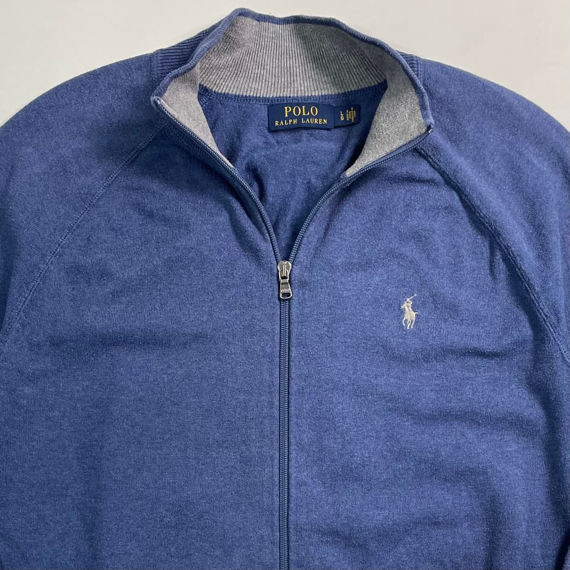 폴로 랄프로렌 블루 코튼 니트집업 상품이미지2