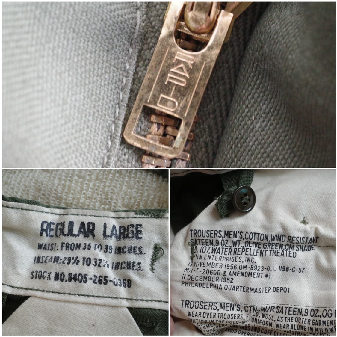 50s [데드스탁] 오리지널 미군 M51 필드팬츠 & 울라이너 풀세트 상품이미지10