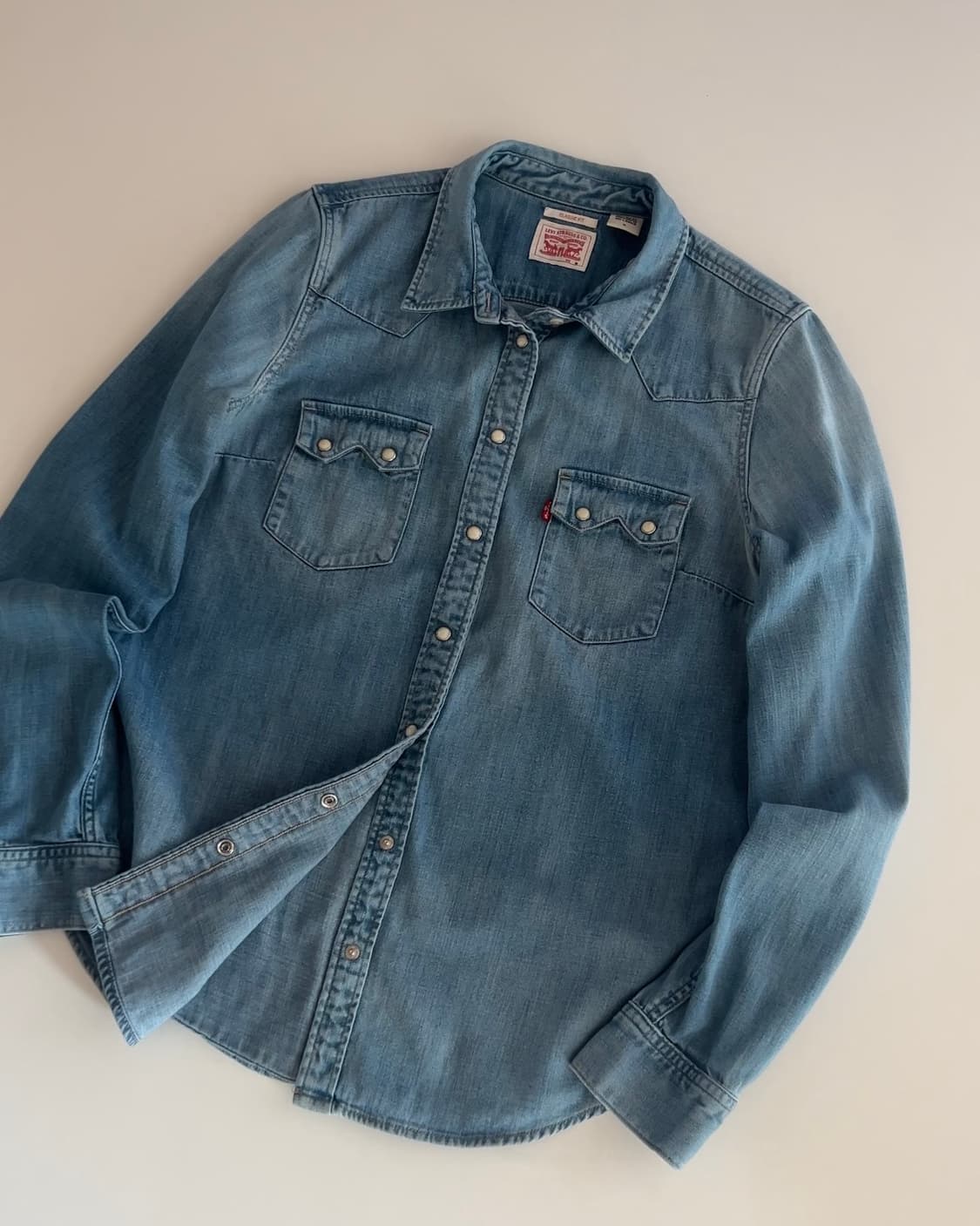 리바이스 여성 웨스턴 데님 셔츠 M 상품이미지3