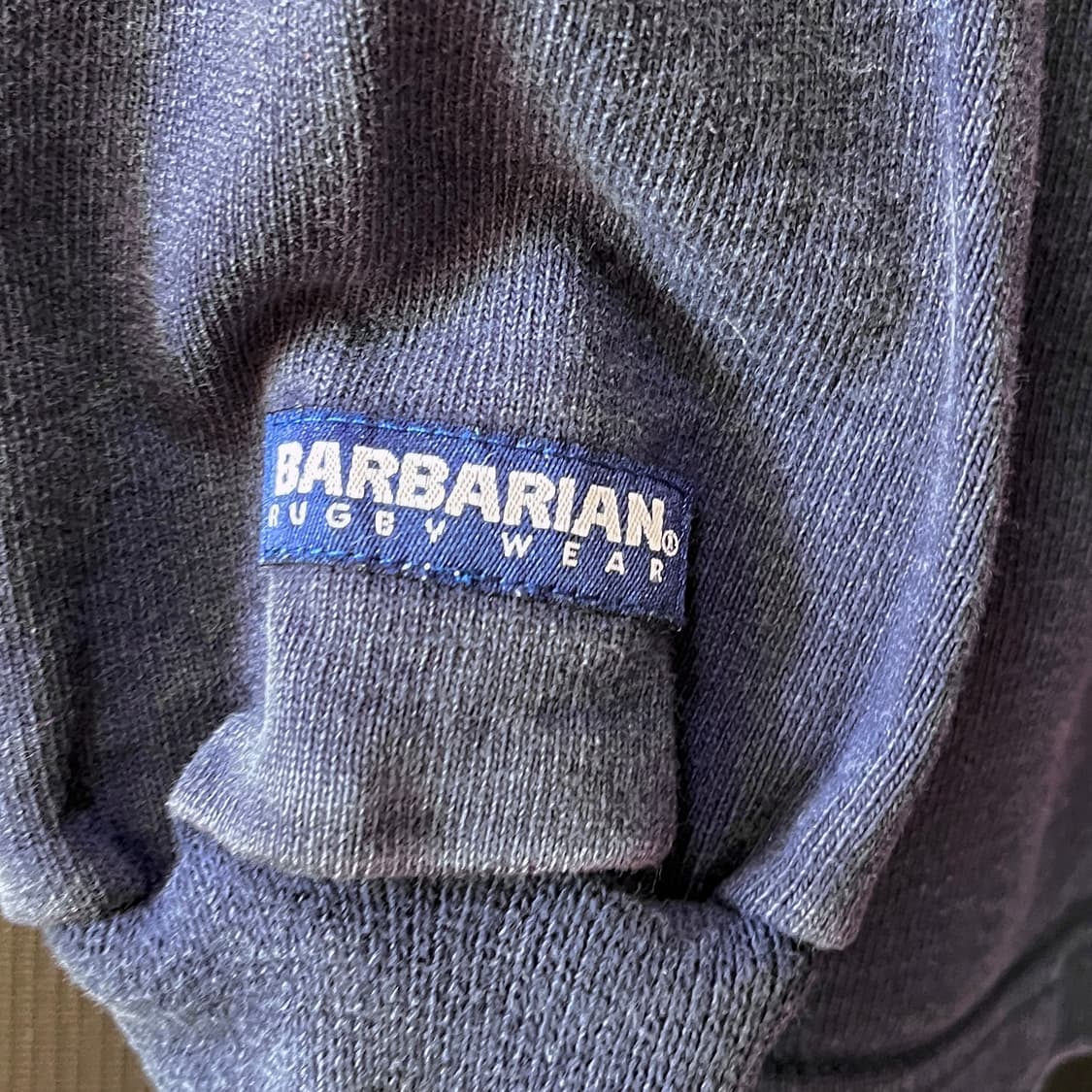 M) 90s 바바리안 Made in Canada 럭비 셔츠 네이비 상품이미지4