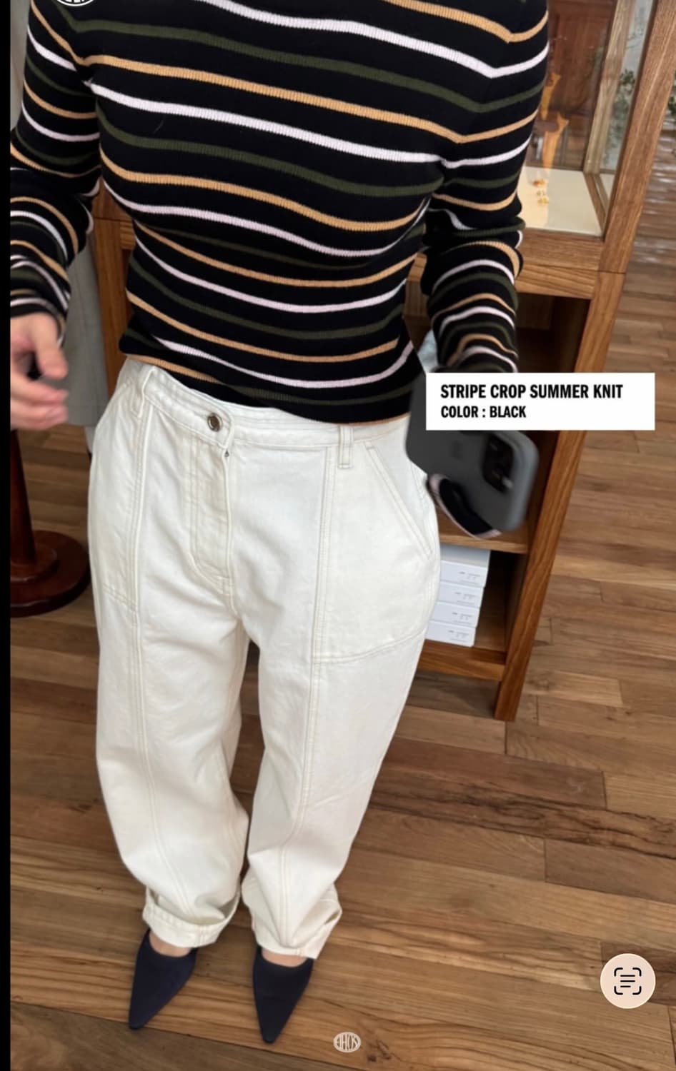 에토스 스티치드 화이트 데님 팬츠 상품이미지2