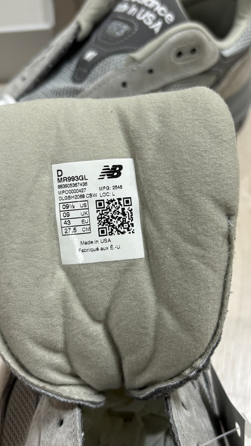 Usa 뉴발란스 993 그레이 275 풀박 새상품 상품이미지6