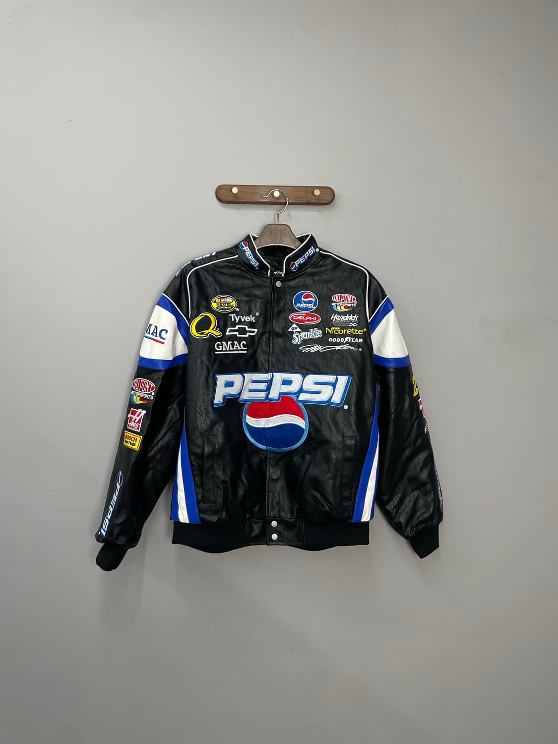 펩시 레이싱 자수패치 블랙 레더자켓 H1838 상품이미지2
