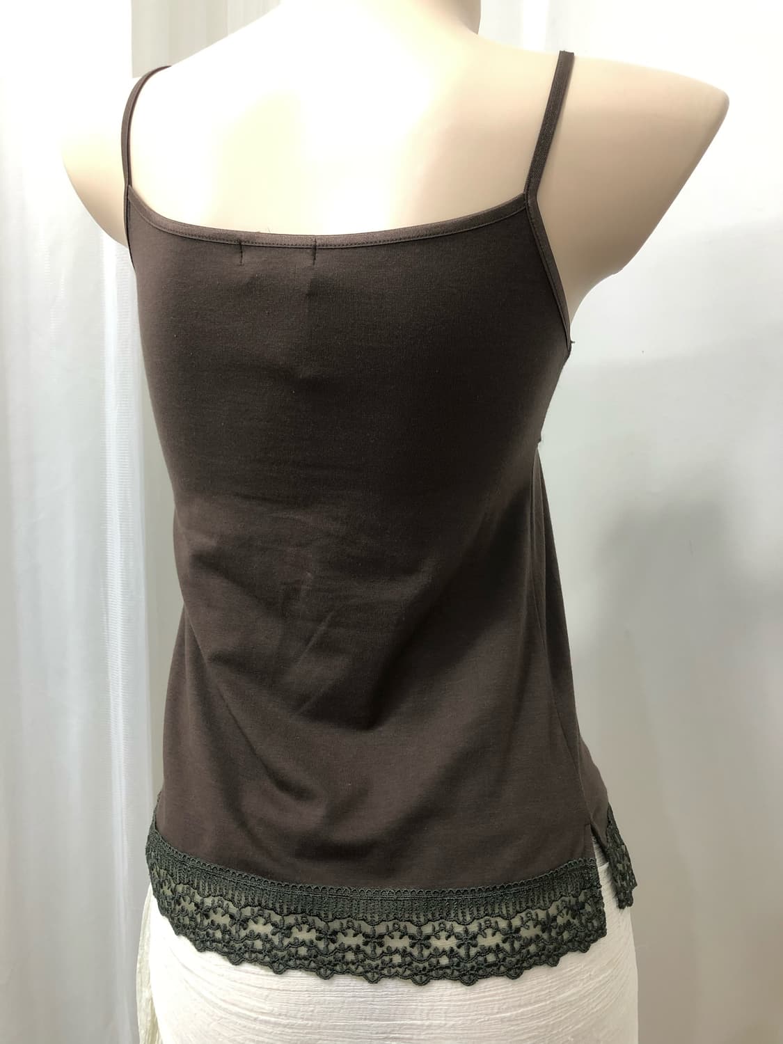green lace brown sleeveless top 상품이미지4