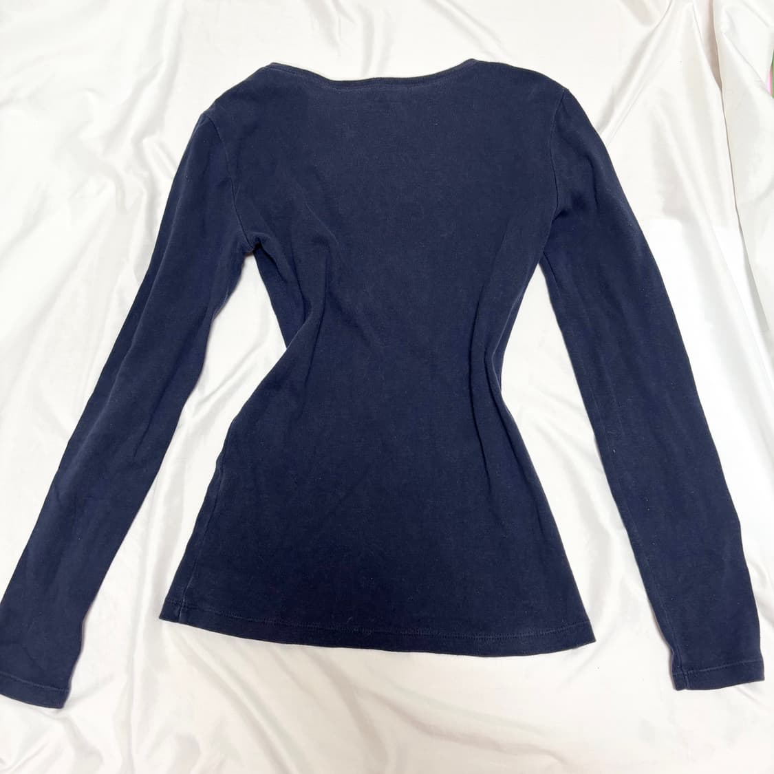 빈티지 네이비 y2k 타미힐피거 브이넥 롱슬리브 티셔츠 상품이미지2