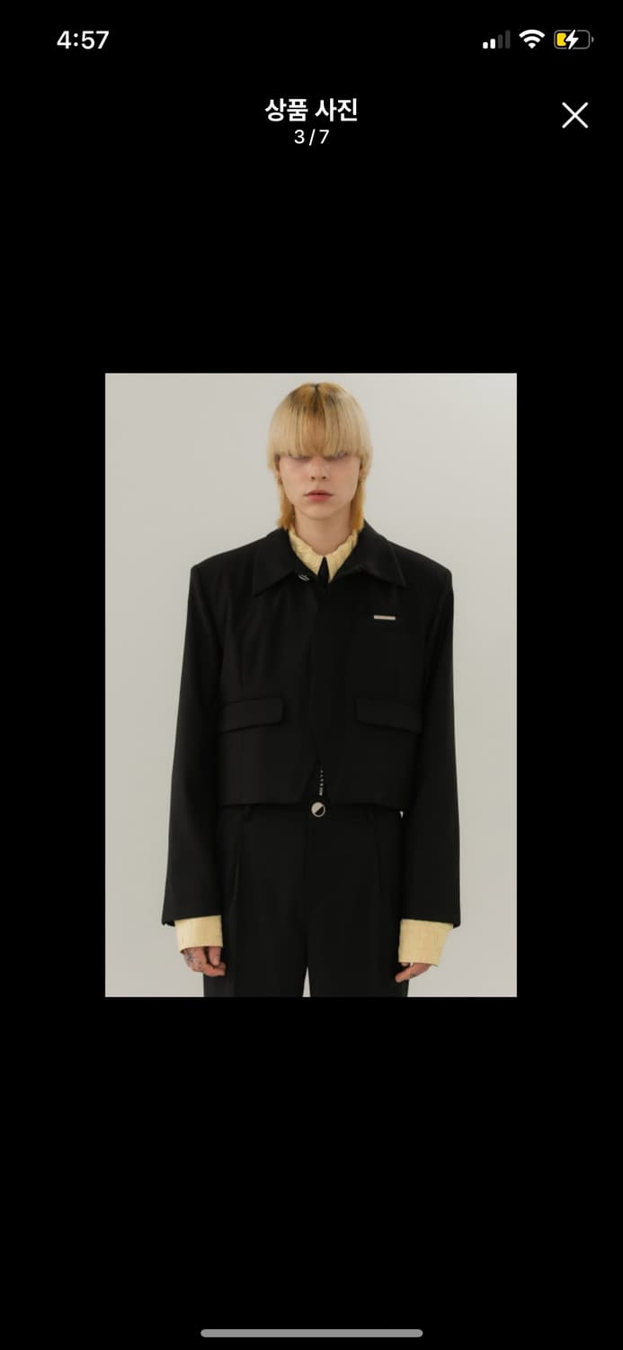 어나더유스 크롭 자켓 블랙 상품이미지1