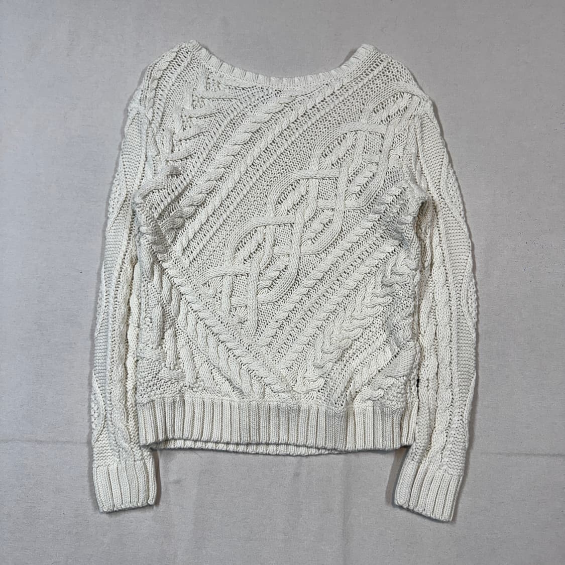 S) 폴로 랄프로렌 믹스 케이블 코튼 니트 아이보리 상품이미지4