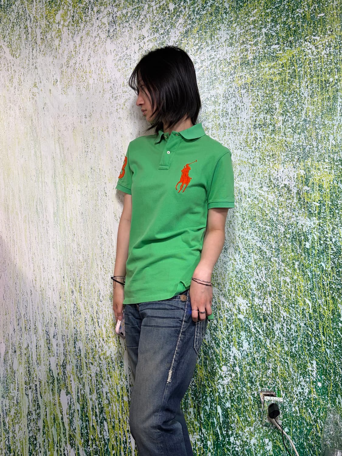 폴로 빅포니 치프키프 그린 카라 반팔 티셔츠 S 상품이미지4