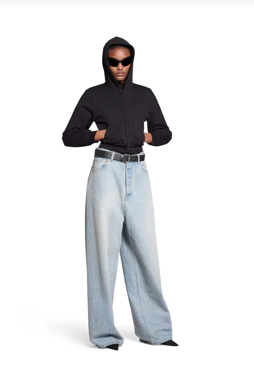 [XS] 발렌시아가 가드로브 배기 팬츠 라이트 블루 상품이미지1