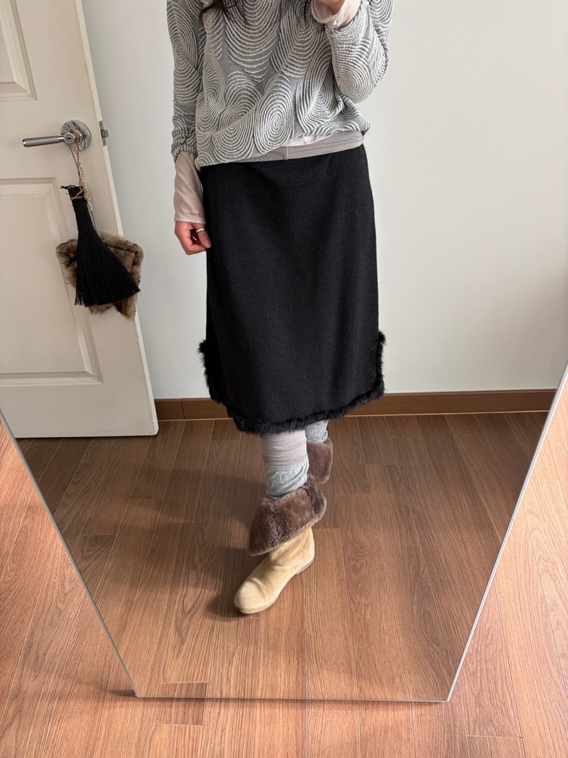 fur knit skirt 상품이미지5