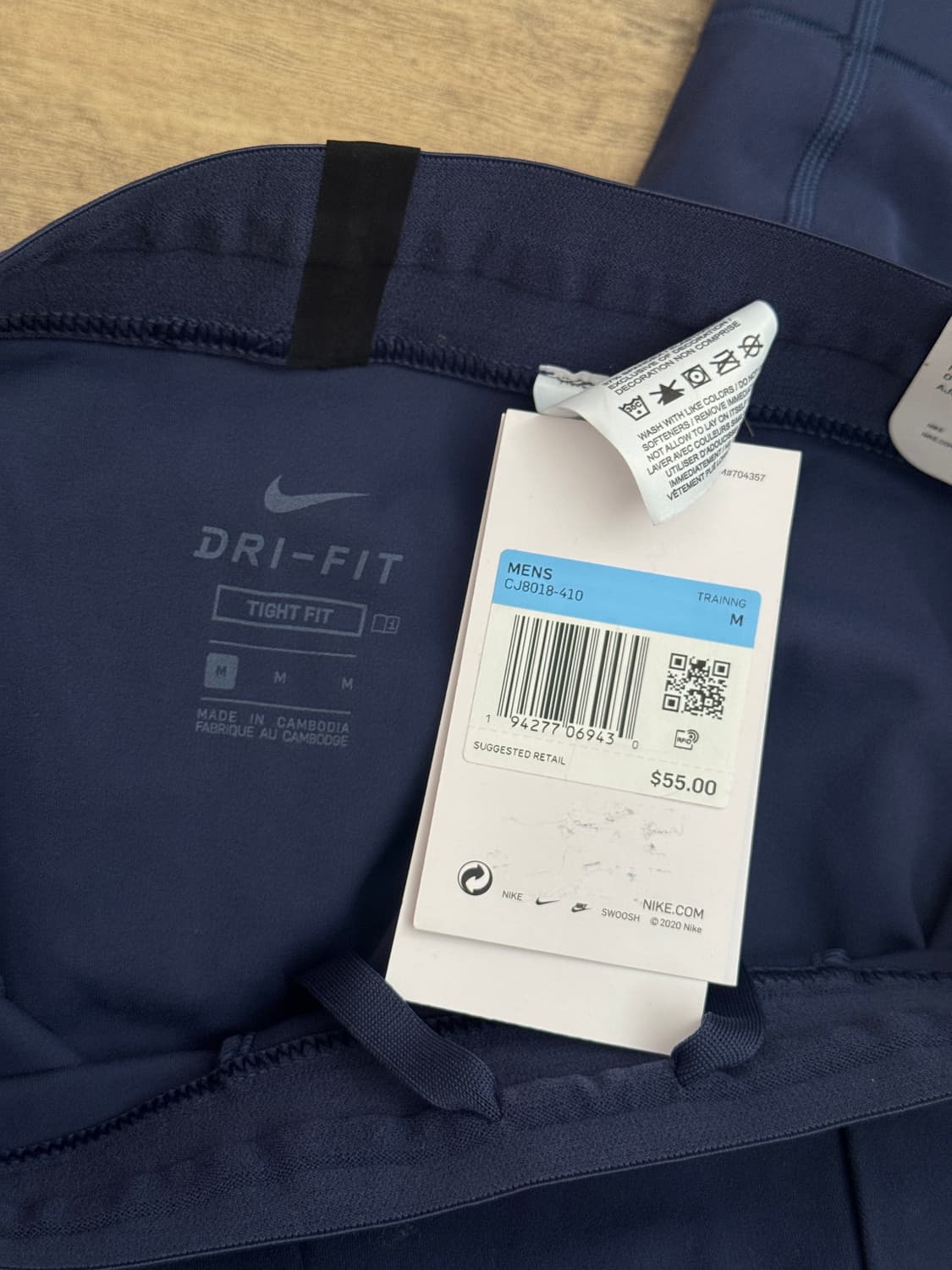 나이키 요가 드라이핏 인피날론 에슬레틱 컴프레션 쇼츠 블루 상품이미지3