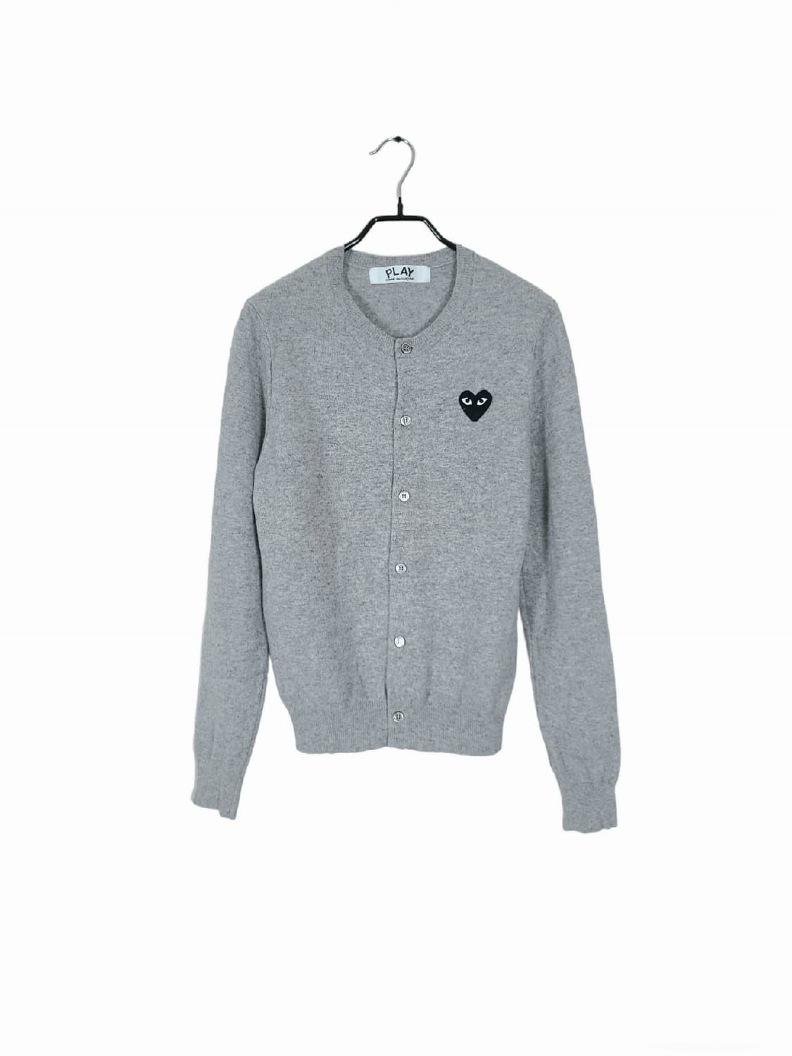 꼼데가르송 여성 라운드넥 플레이 가디건 라이트그레이 상품이미지1