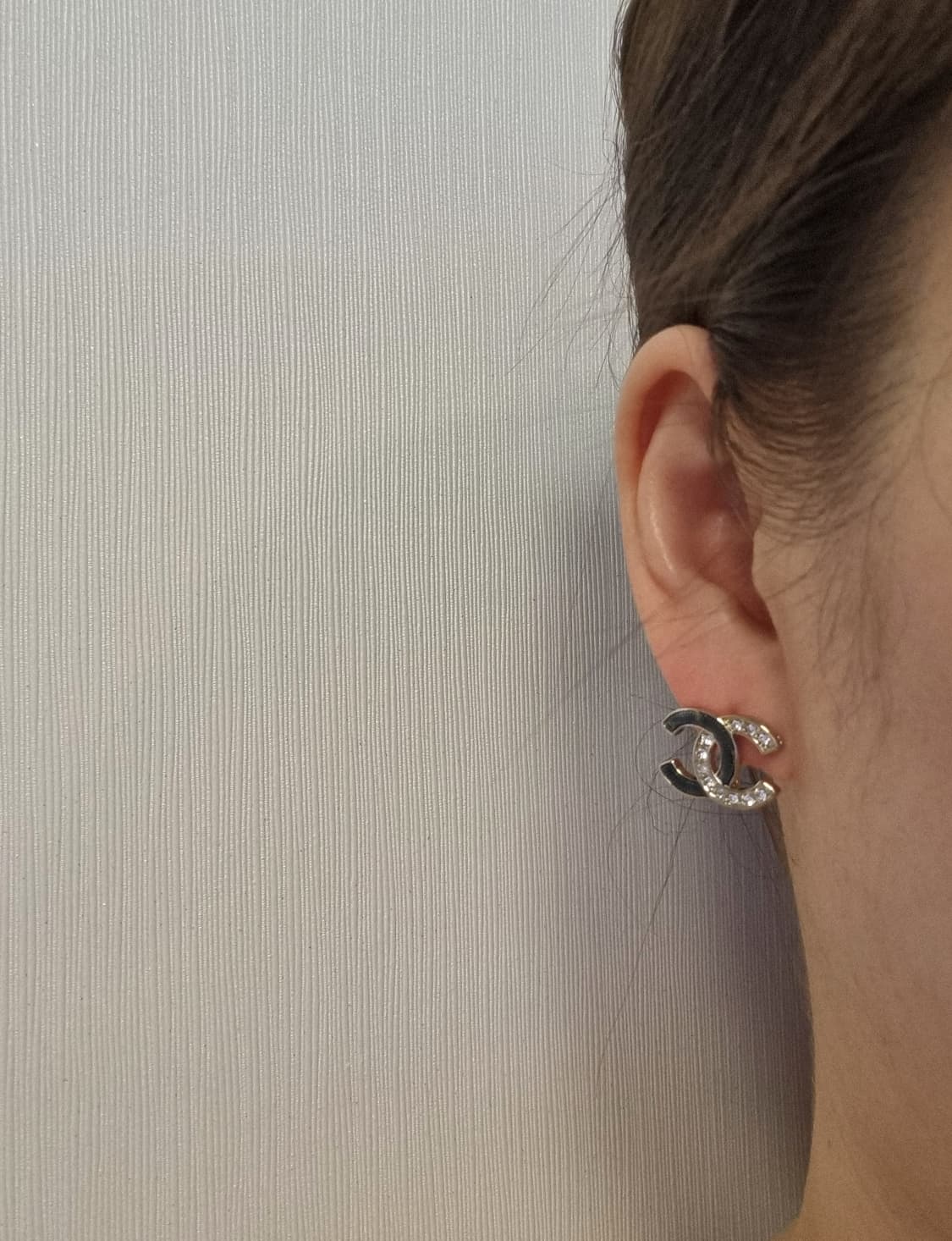 샤넬 콤비 스왈큐빅 CC로고 귀걸이 샴페인골드 업사이클링 상품이미지8