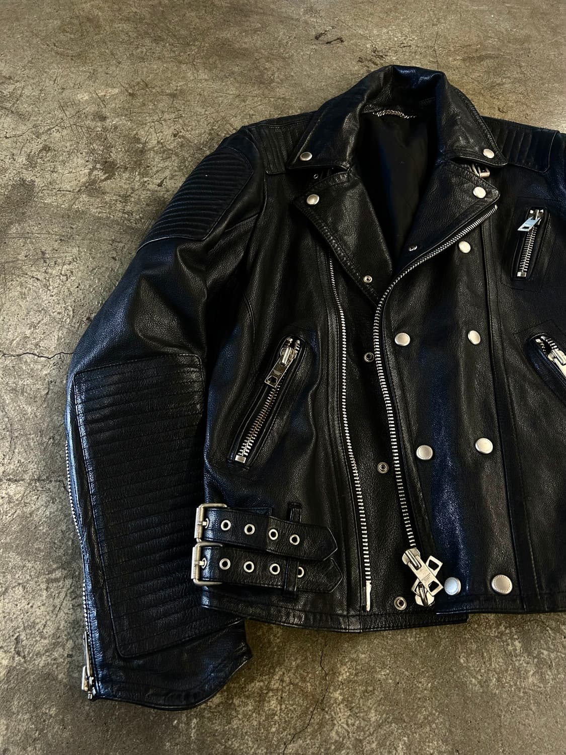 Cow Leather Biker Type Jacket 상품이미지5