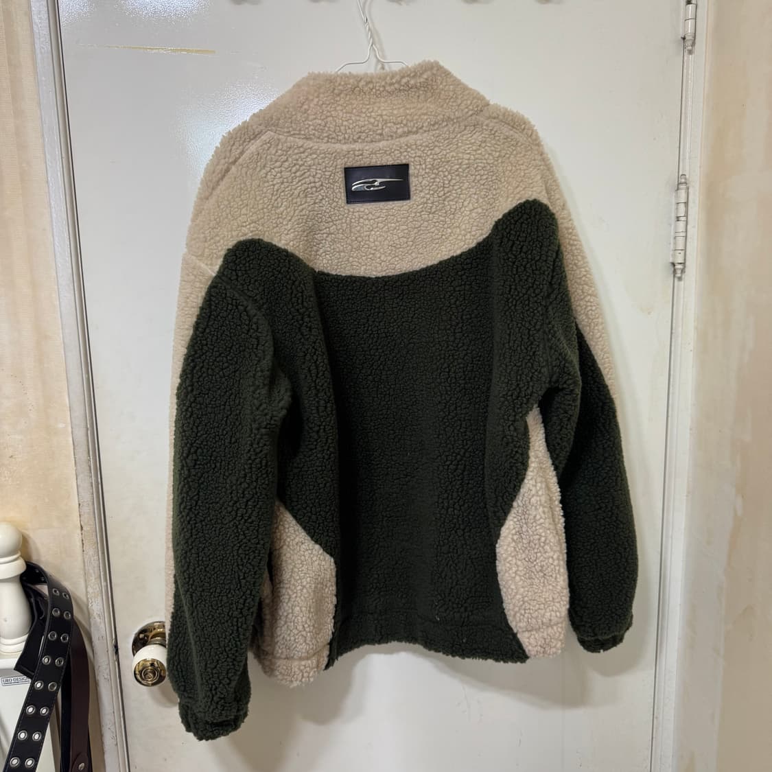 [새상품]LEEY 멀티컬러 후리스 자켓 카키 상품이미지4