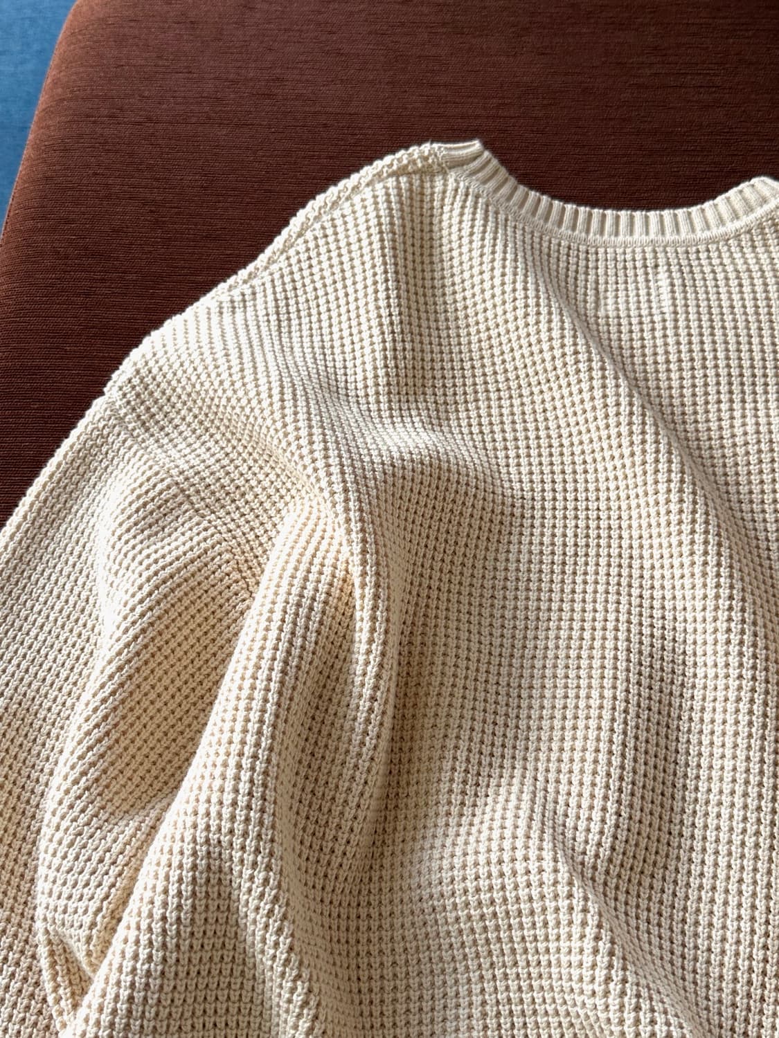 Cotton loose woven crew neck knit P/O 상품이미지6