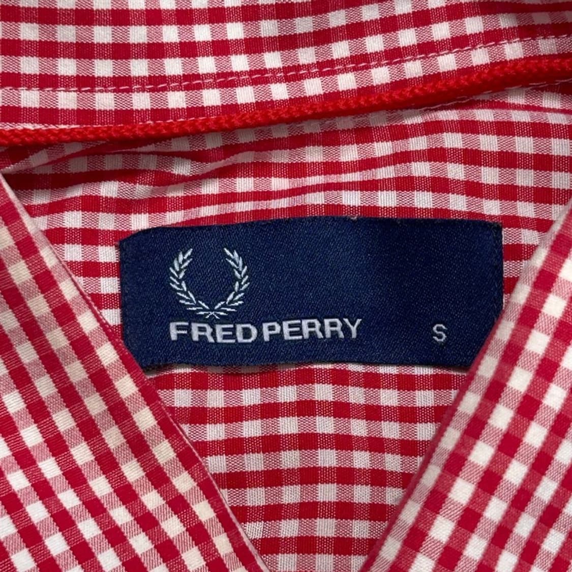 FRED PERRY 깅엄 반팔 셔츠 S 상품이미지6
