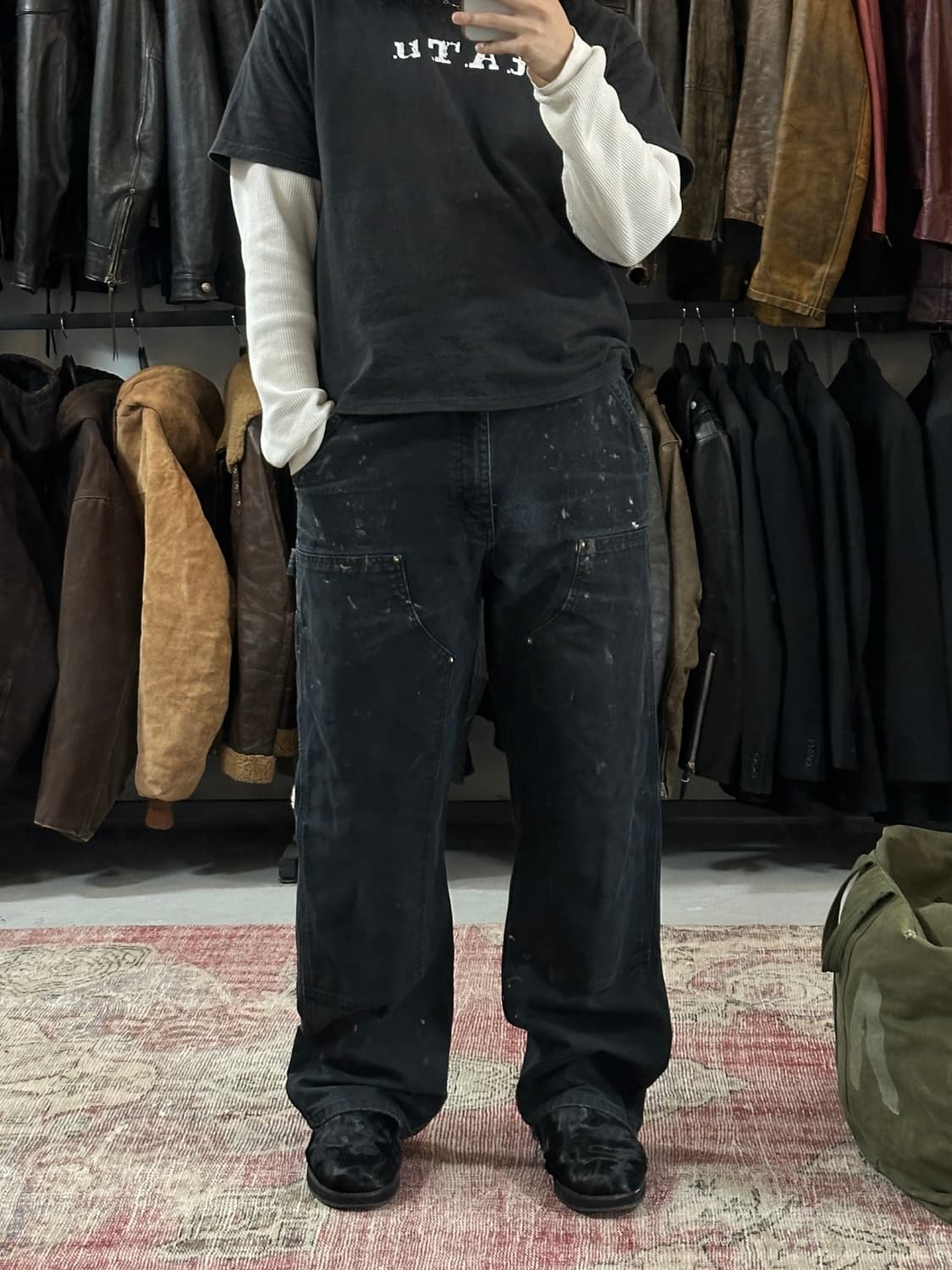 OG 칼하트 B136 더블니 블랙 칼하트 썩블니 워크팬츠 상품이미지2