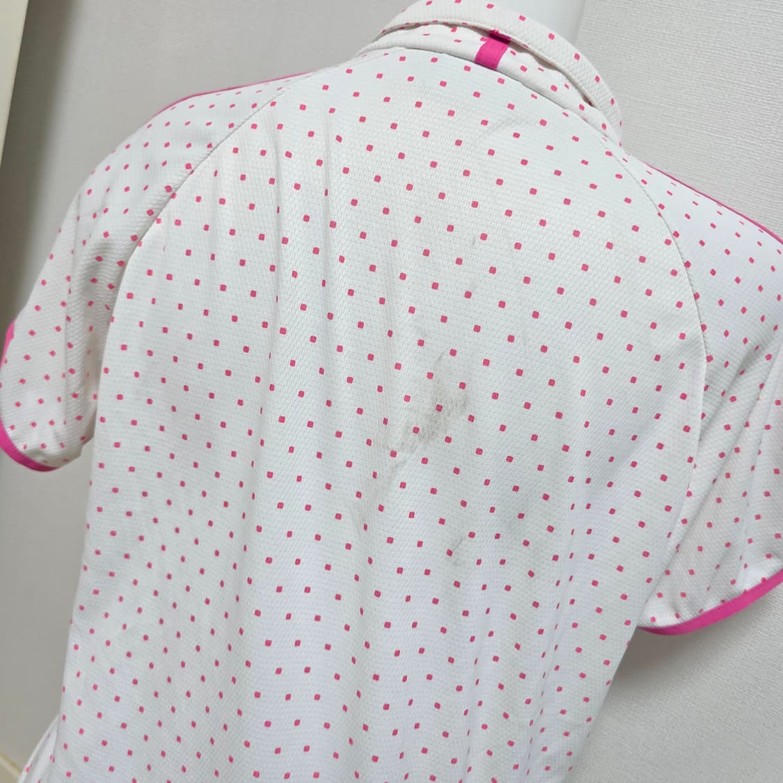 아디다스 일본판)희귀매물 핑크 도트 땡땡이 히메갸루 반팔카라티 상품이미지5