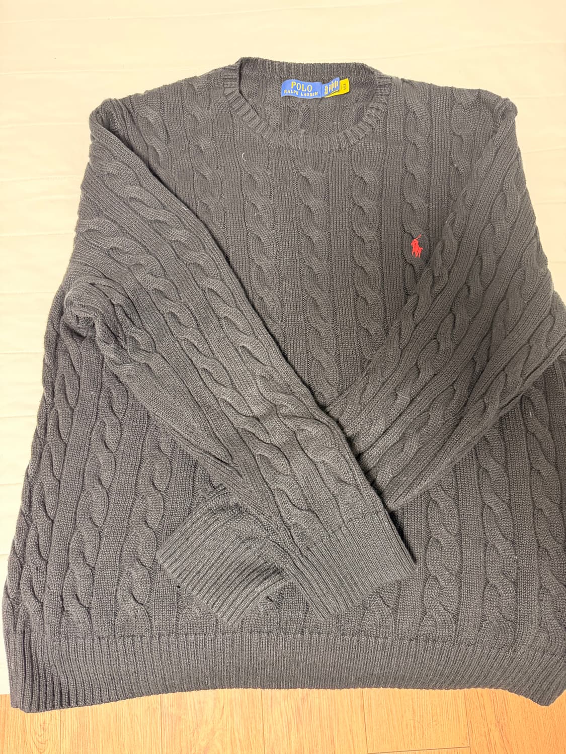 폴로 케이블 니트 블랙xl 백화점구매 폴로 니트 상품이미지1
