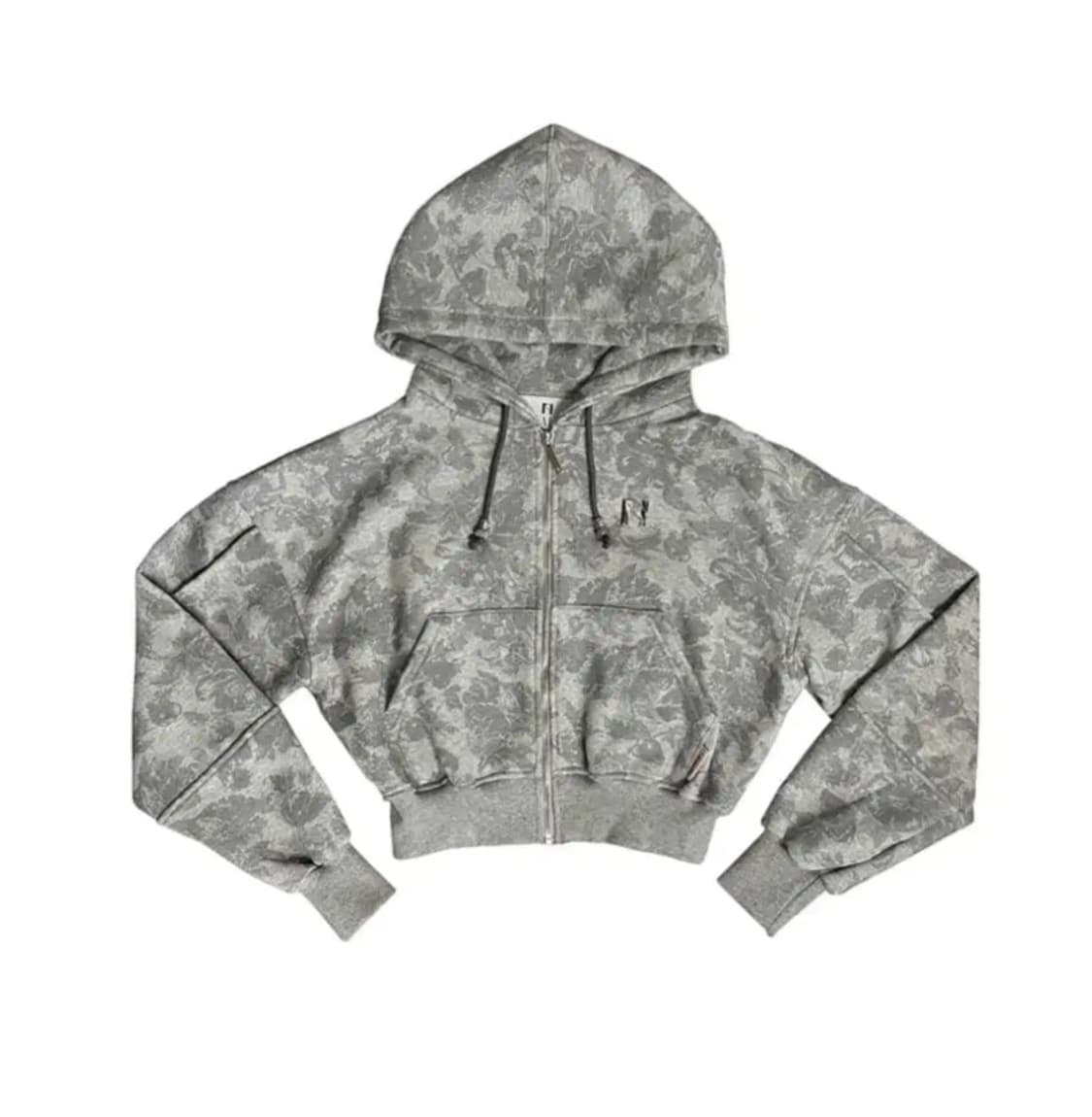 새상품 뉴얼린 플라워 비즈 후드집업 크롭  상품이미지1