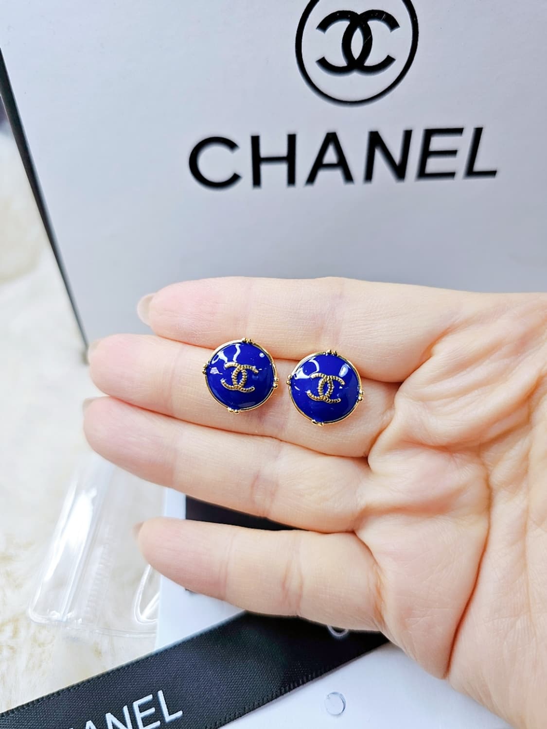 빈티지 샤넬 블루 업사이클링 이어링 상품이미지6