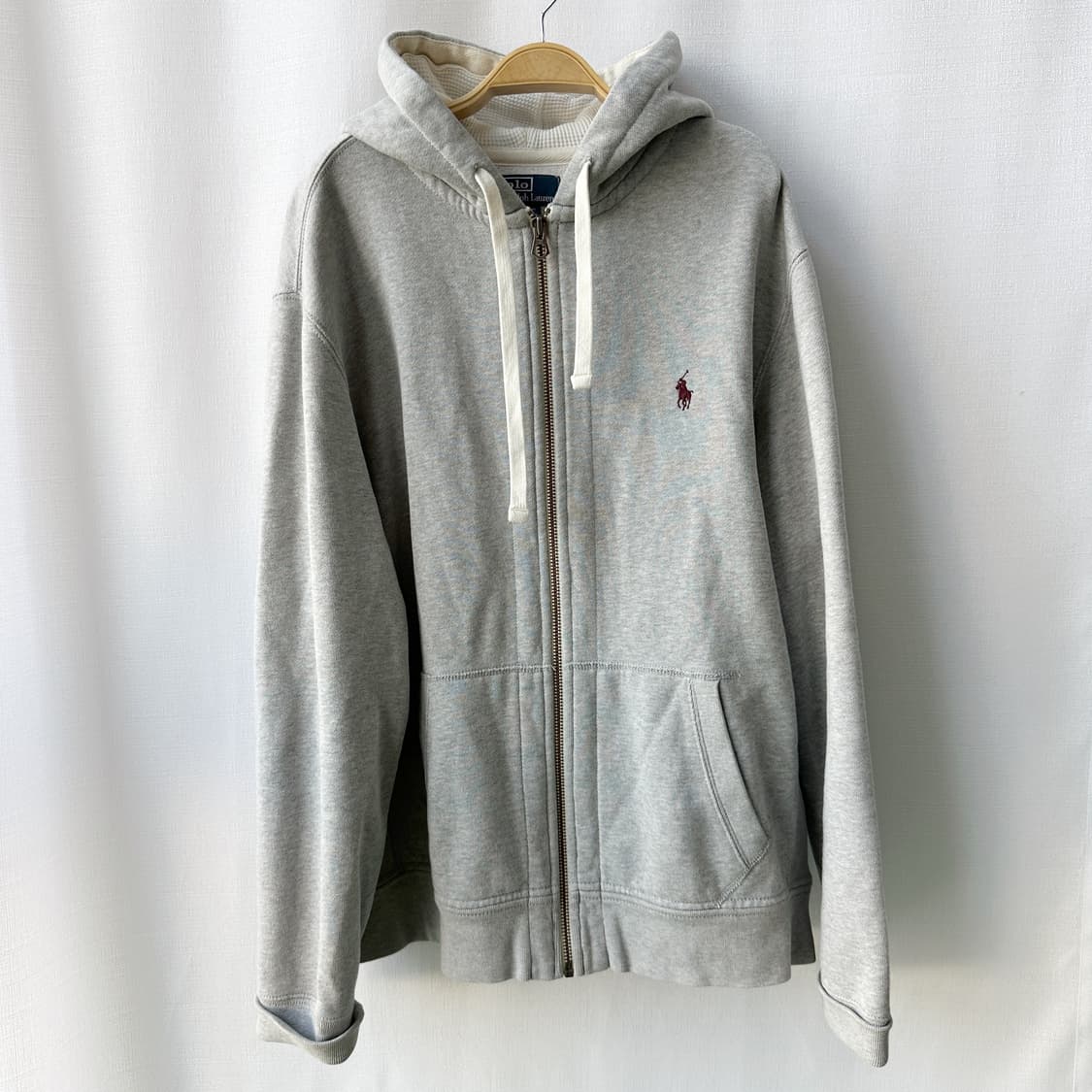 폴로 랄프로렌 기모 후드 집업 라이트 그레이 XL 상품이미지1