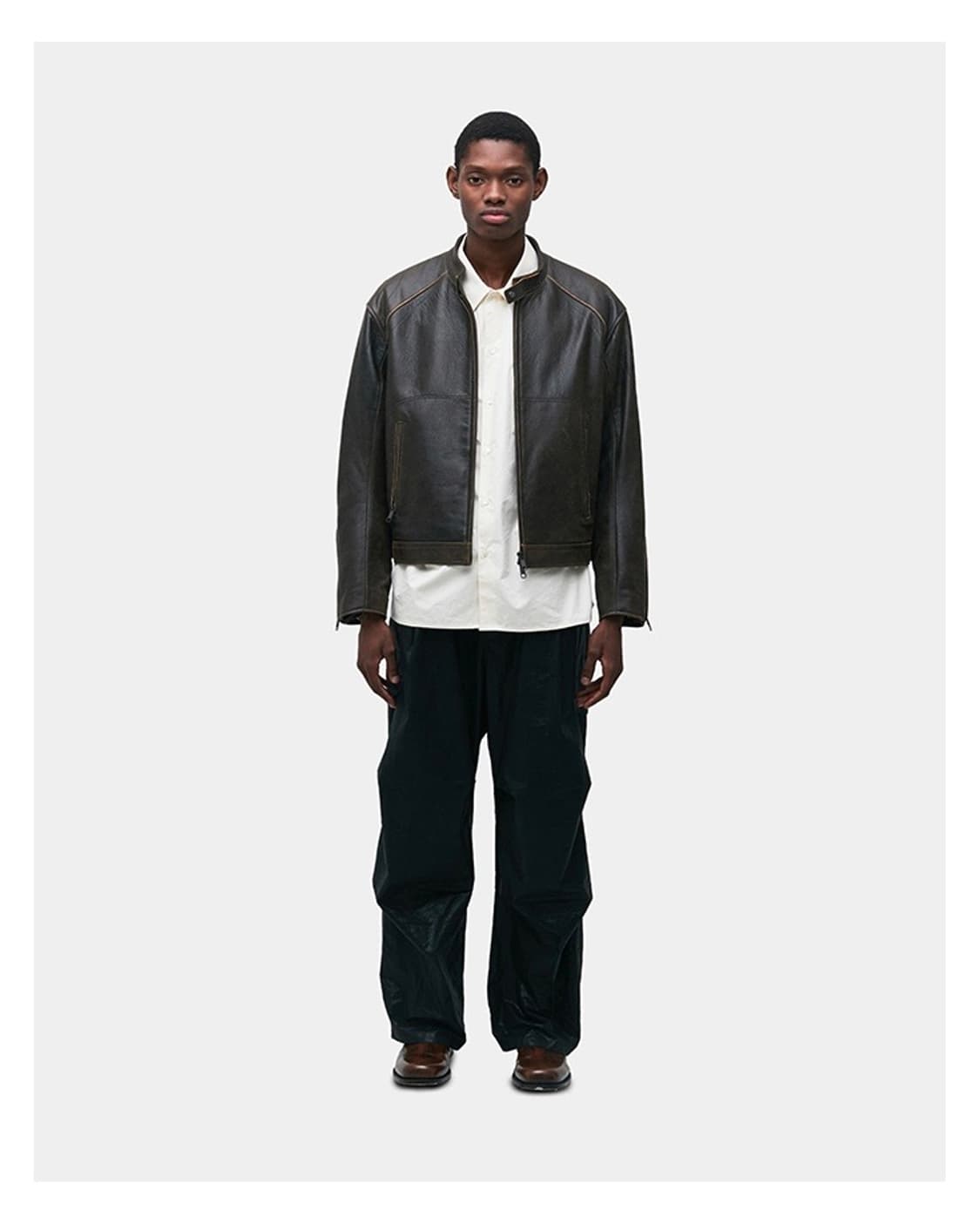 Coor Scratched Biker Jacket (Dark Brown) 상품이미지3