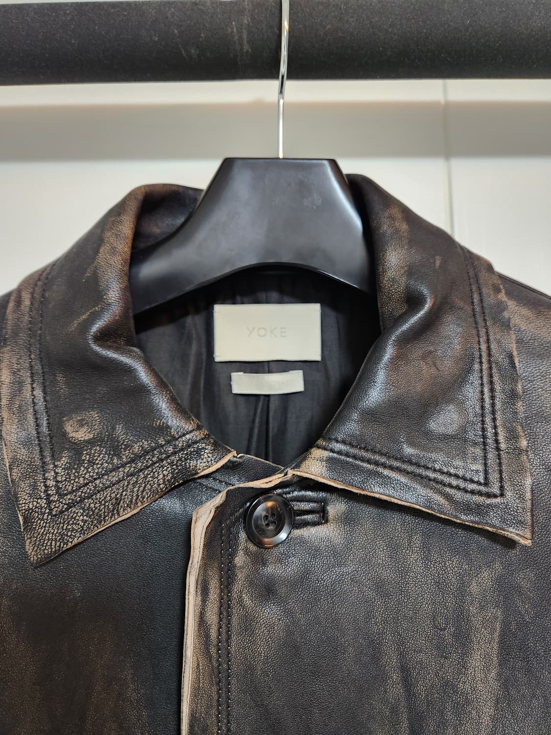 Yoke CUT-OFF LEATHER CAR COAT 3size 상품이미지3