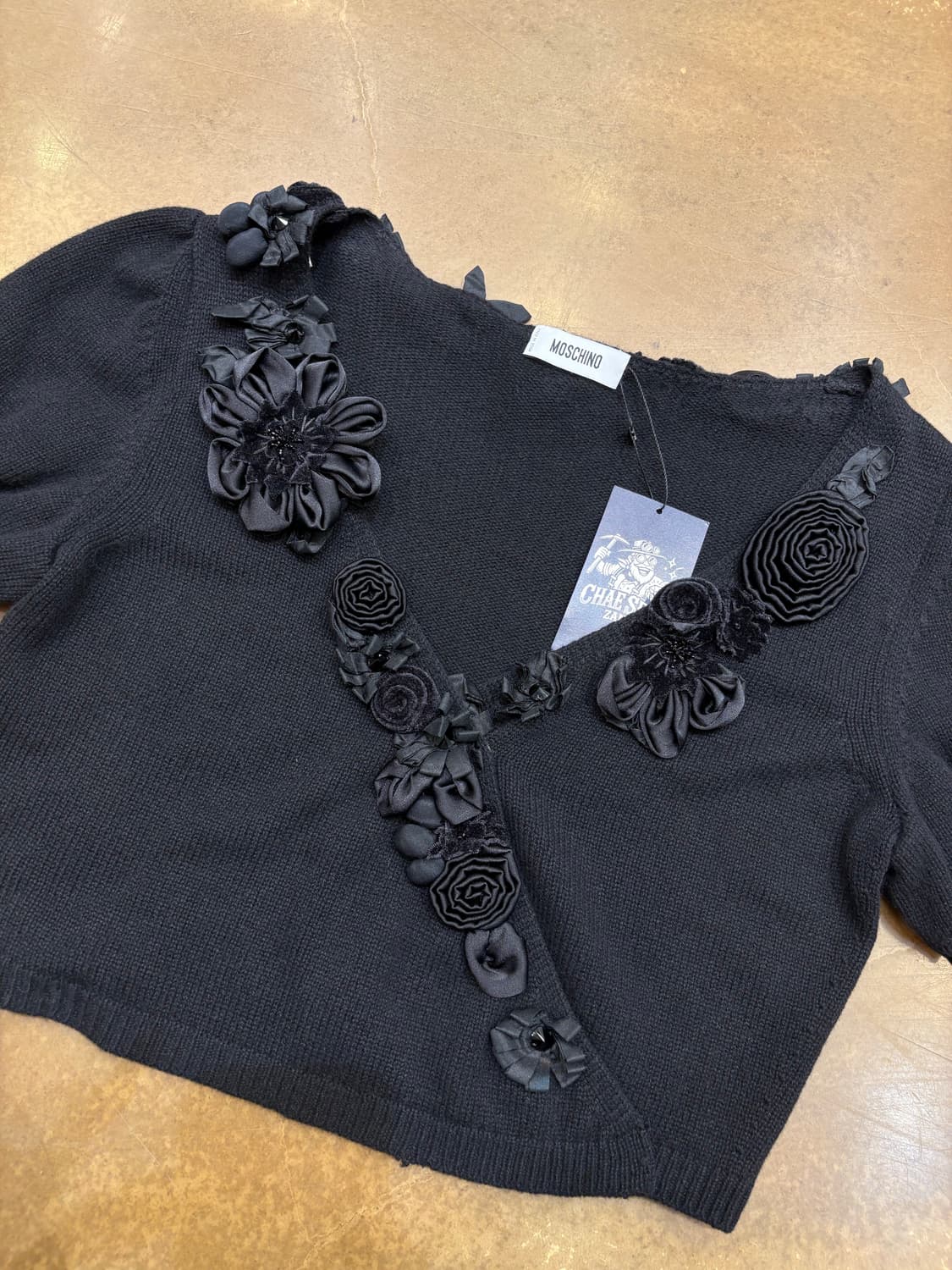moschino 블랙 플라워 가디건#csz283 상품이미지2