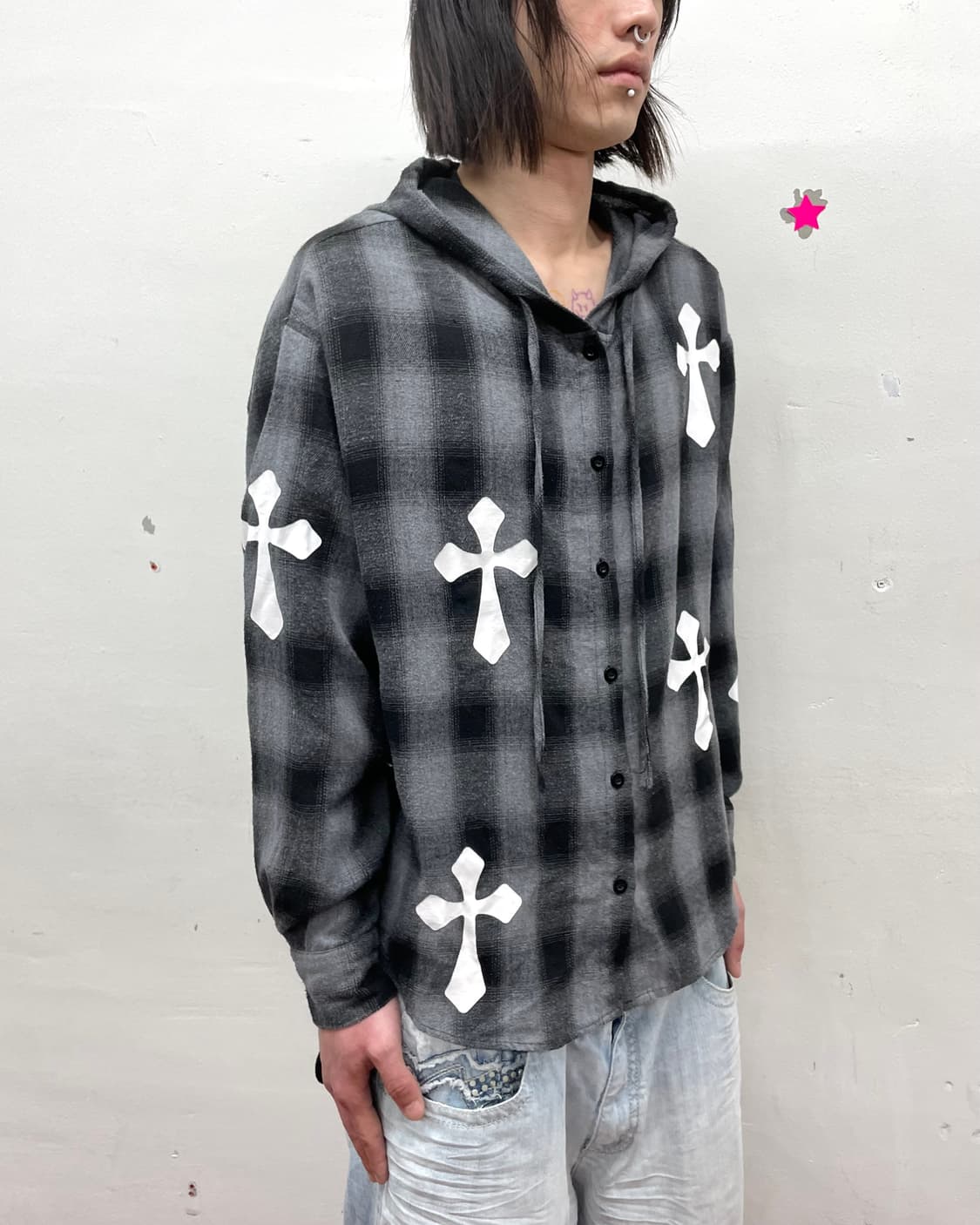 cross-checked hoodie shirt  상품이미지3