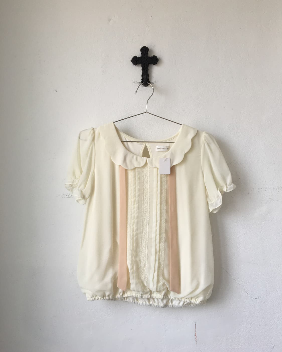 Lace pleats point tied blouse 상품이미지2