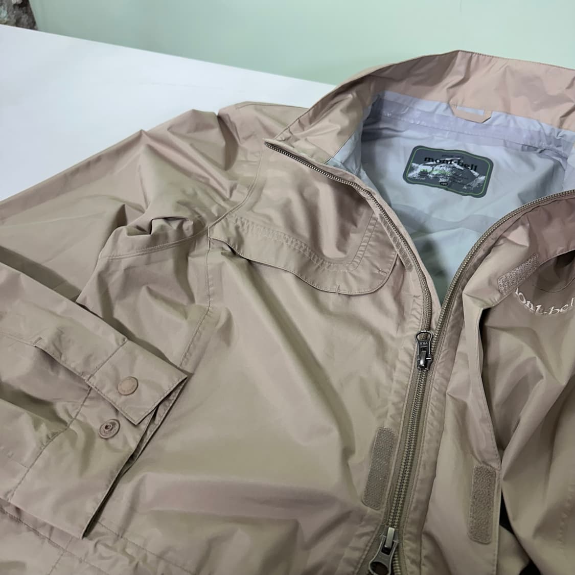 우먼L 몽벨 베이지 허리스트링 경량바막자켓 상품이미지5