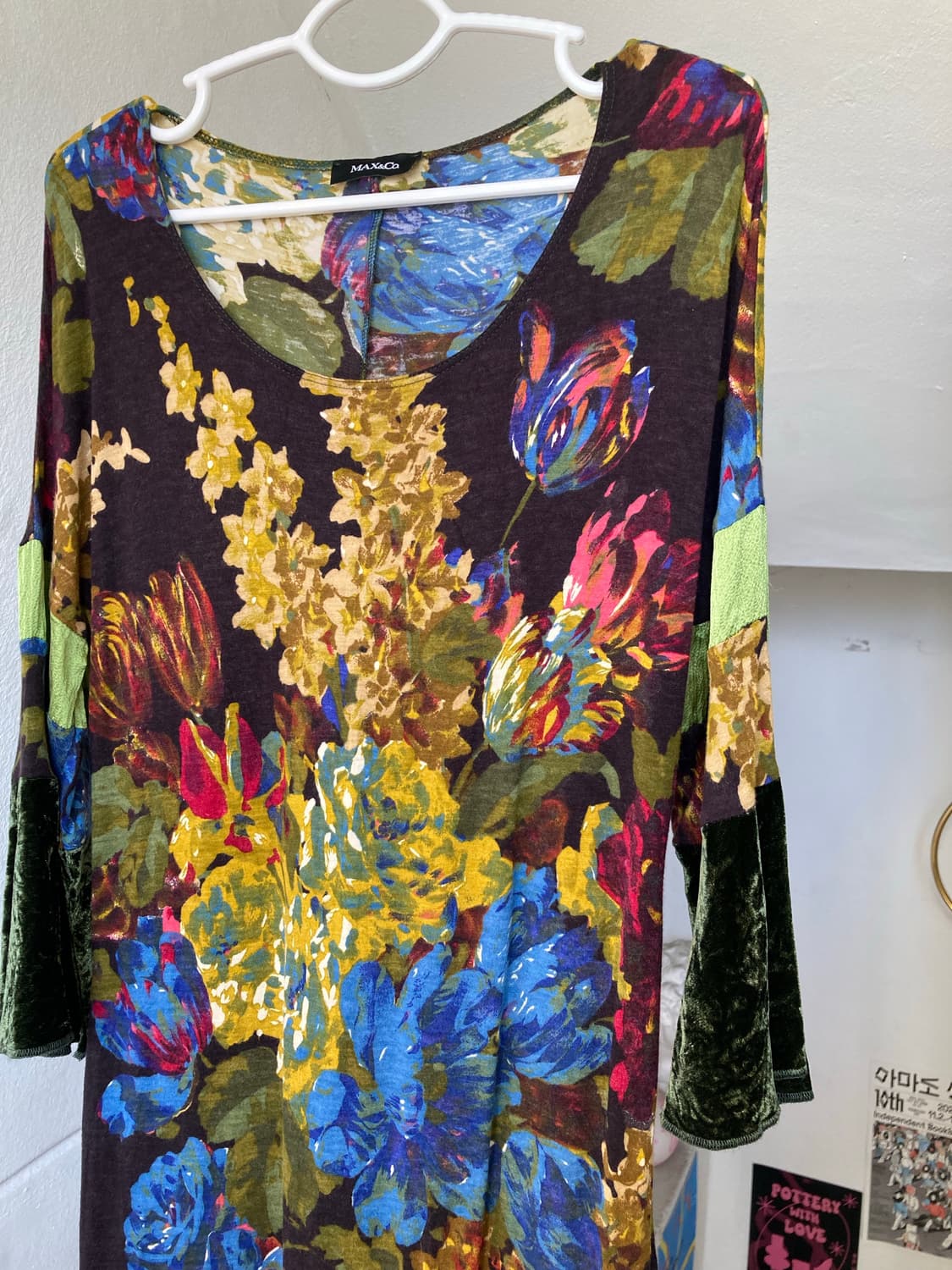 Max&Co 막스마라 플라워패턴 벨벳 원피스 상품이미지2