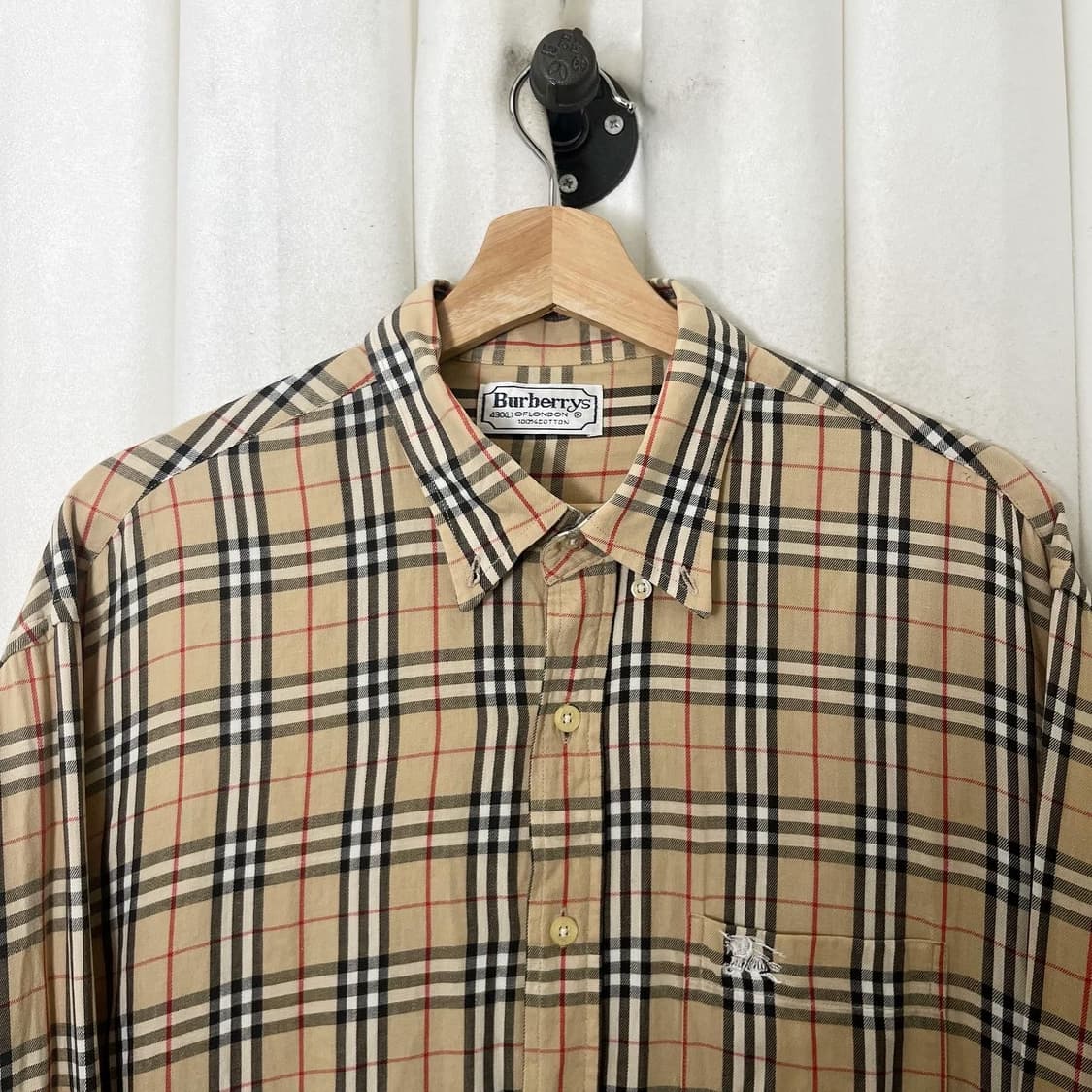 버버리 베이지 노바체크 코튼 셔츠 상품이미지2