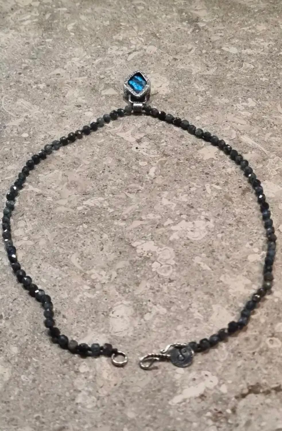 발리 에메랄드 래브라도라이트 빈티지 목걸이 펜던트 은목걸이 상품이미지8