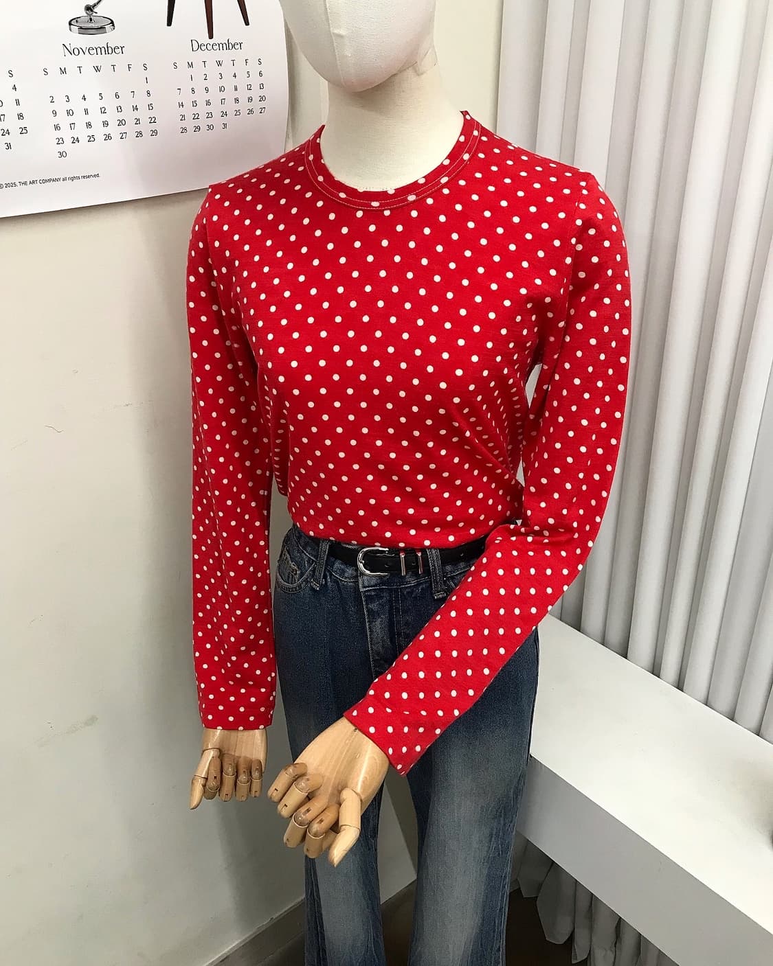 꼼데가르송 레드 도트 니트 상품이미지8