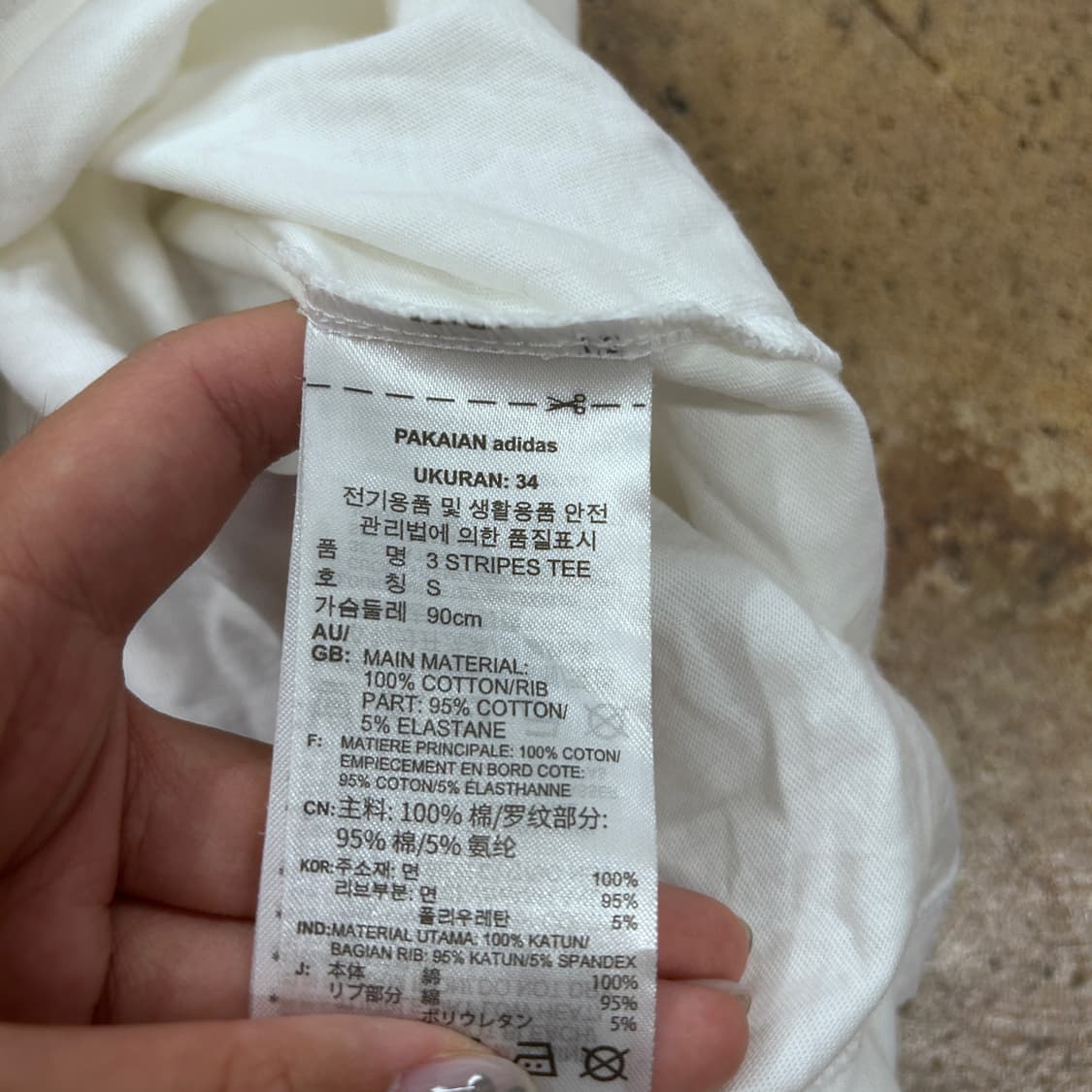아디다스 흰검 블랙 화이트 삼선 반팔티셔츠 상품이미지5