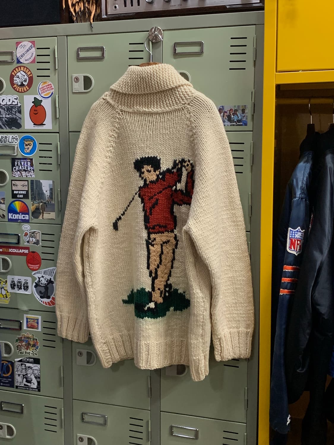 60s 핸드 니트 캐네디언 집업 스웨터 골프 상품이미지1