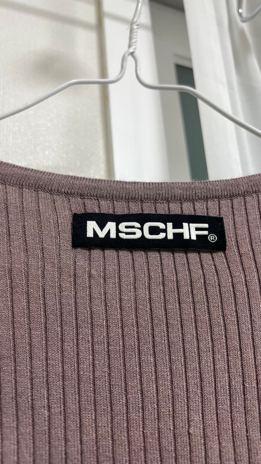 미스치프 롬버스 반팔 니트 로즈 브라운 상품이미지3