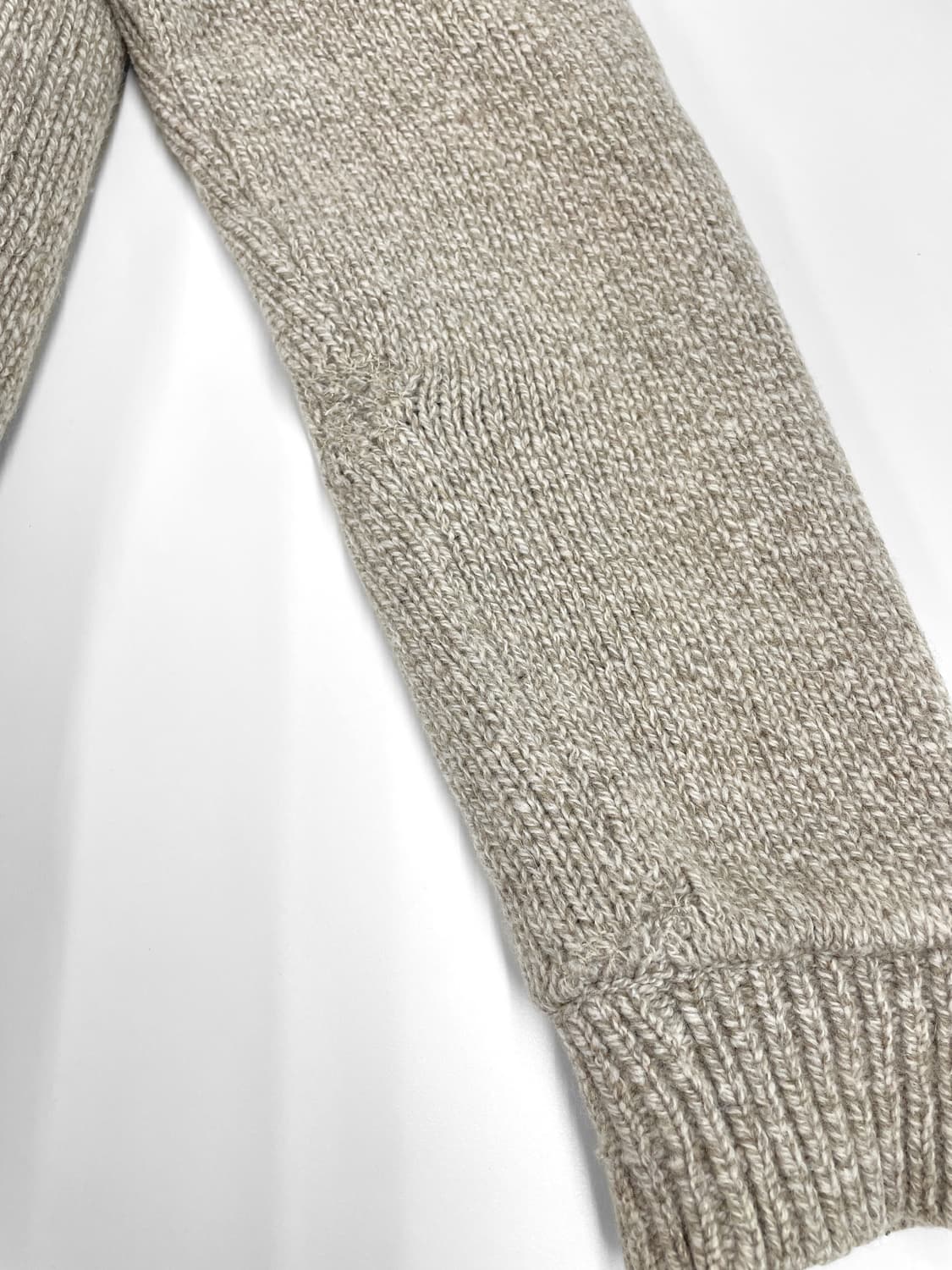 빈티지 엘엘빈 타탄 체크 라인 램스울 풀 집 니트 가디건 상품이미지9