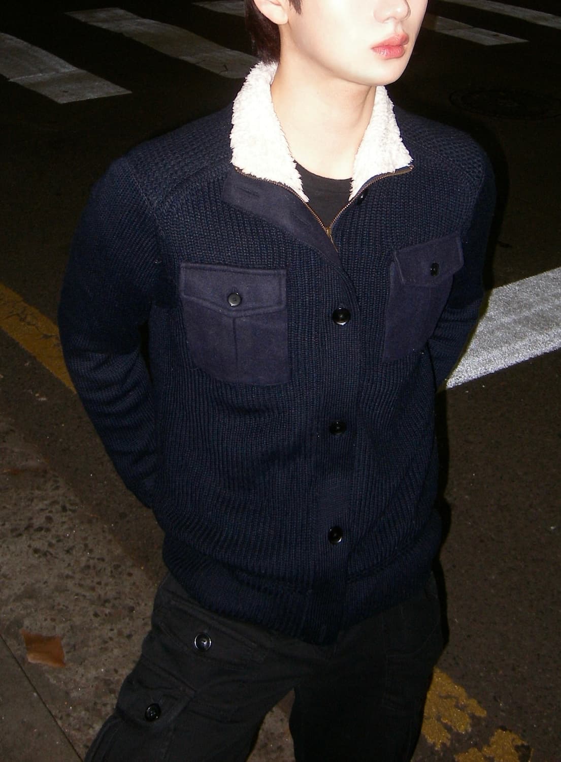 포켓 빈티지 가디건(네이비) 상품이미지1