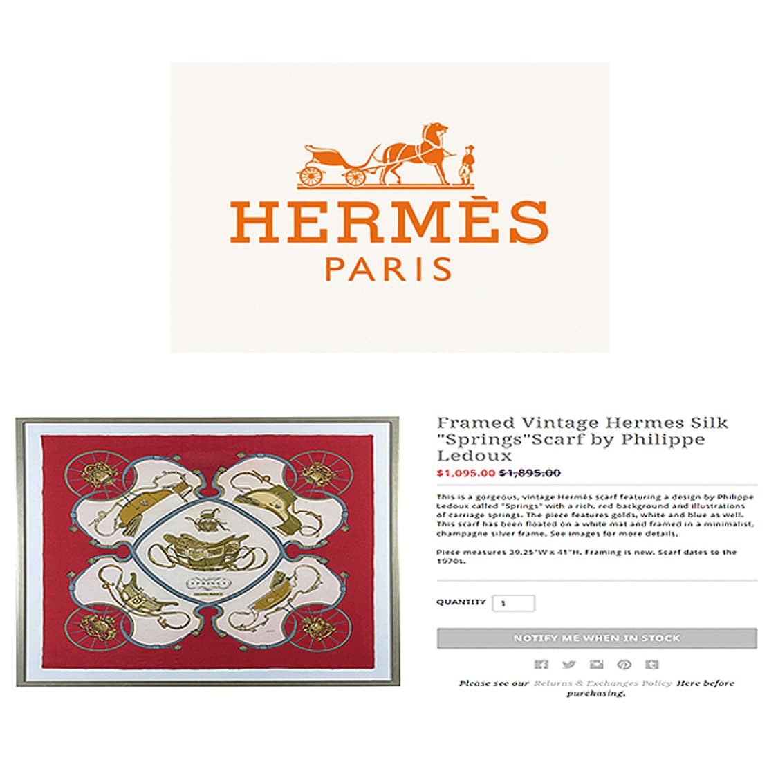  Hermes-paris빈티지실크스카프 상품이미지1